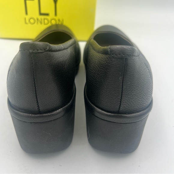 Fly London LENY258FLY-000 Womens Black Leather Slip On Wedge Size EU38 NEW w/Box - Picture 11 of 16